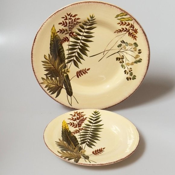 Dinner Desert/ Bread Plate Place Setting TABLETOPS GALLERY GREENWICH Green Folia - Picture 2 of 5